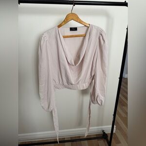 Cream Cowl Neck Blouse